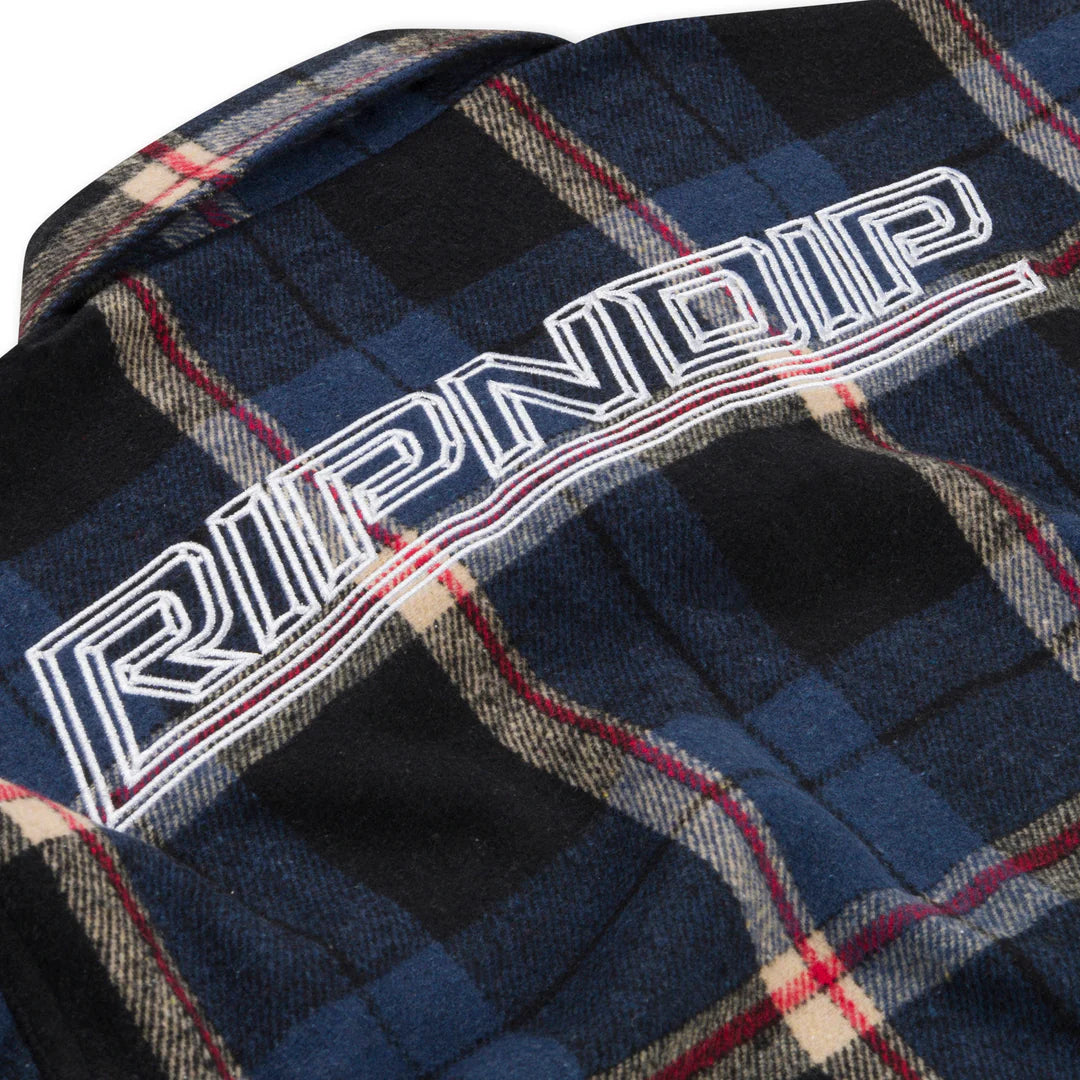 ROBO BUTTON UP FLANNEL (NAVY)