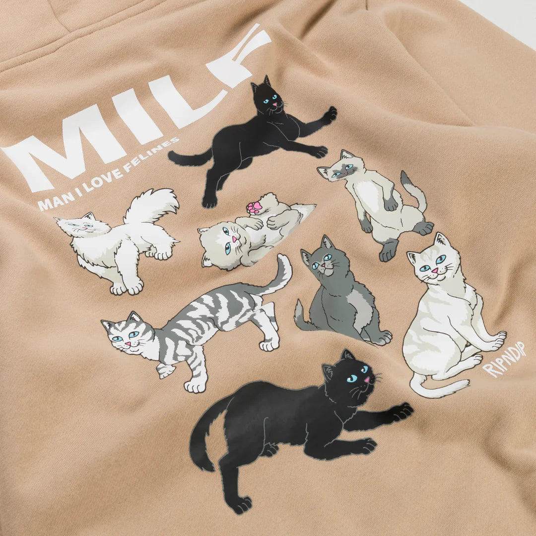 MAN I LOVE FELINES HOODIE (ALMOND)