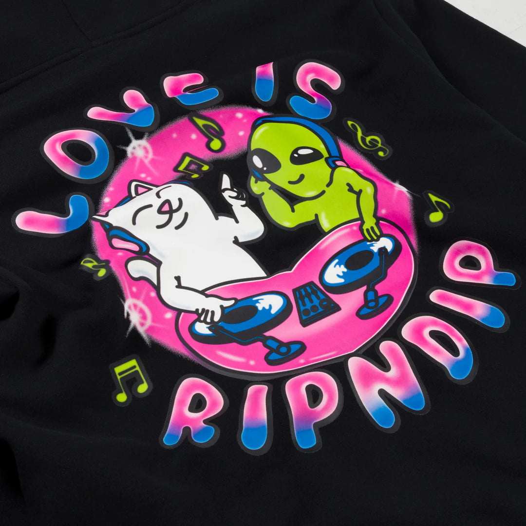 LOVE IS RIPNDIP HOODIE (BLACK)