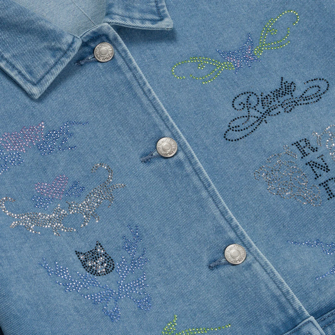 HYAENA CROPPED DENIM JACKET (MEDIUM WASH)