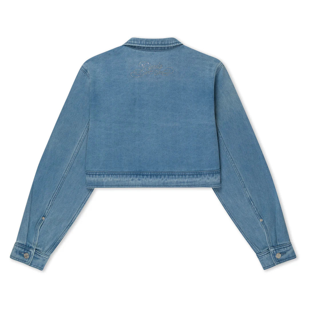 HYAENA CROPPED DENIM JACKET (MEDIUM WASH)