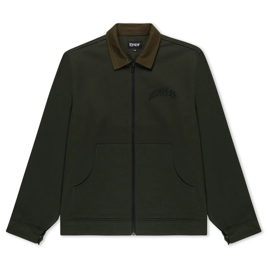 MOTHER NERM TWILL WORK JACKET (DARK OLIVE)