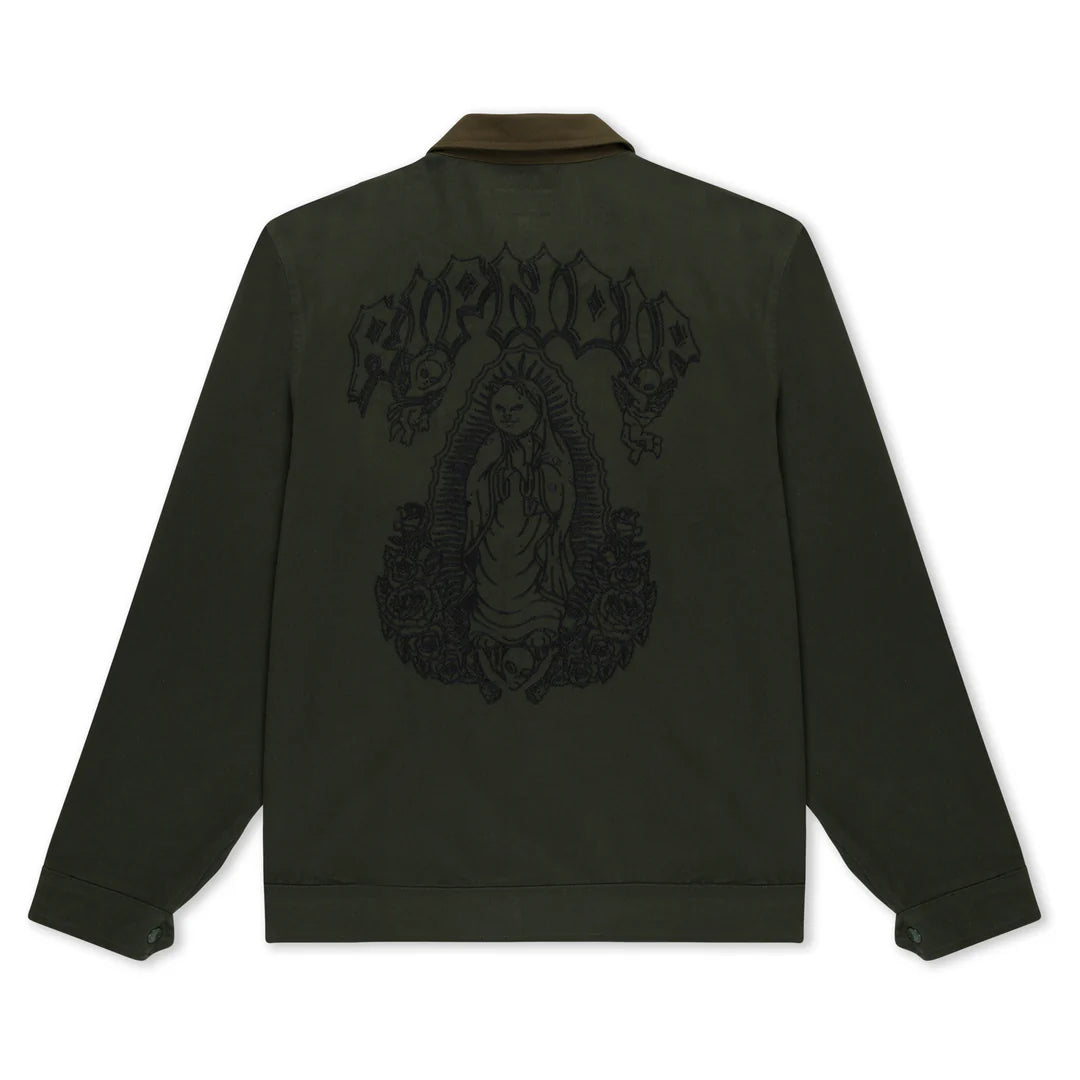 MOTHER NERM TWILL WORK JACKET (DARK OLIVE)