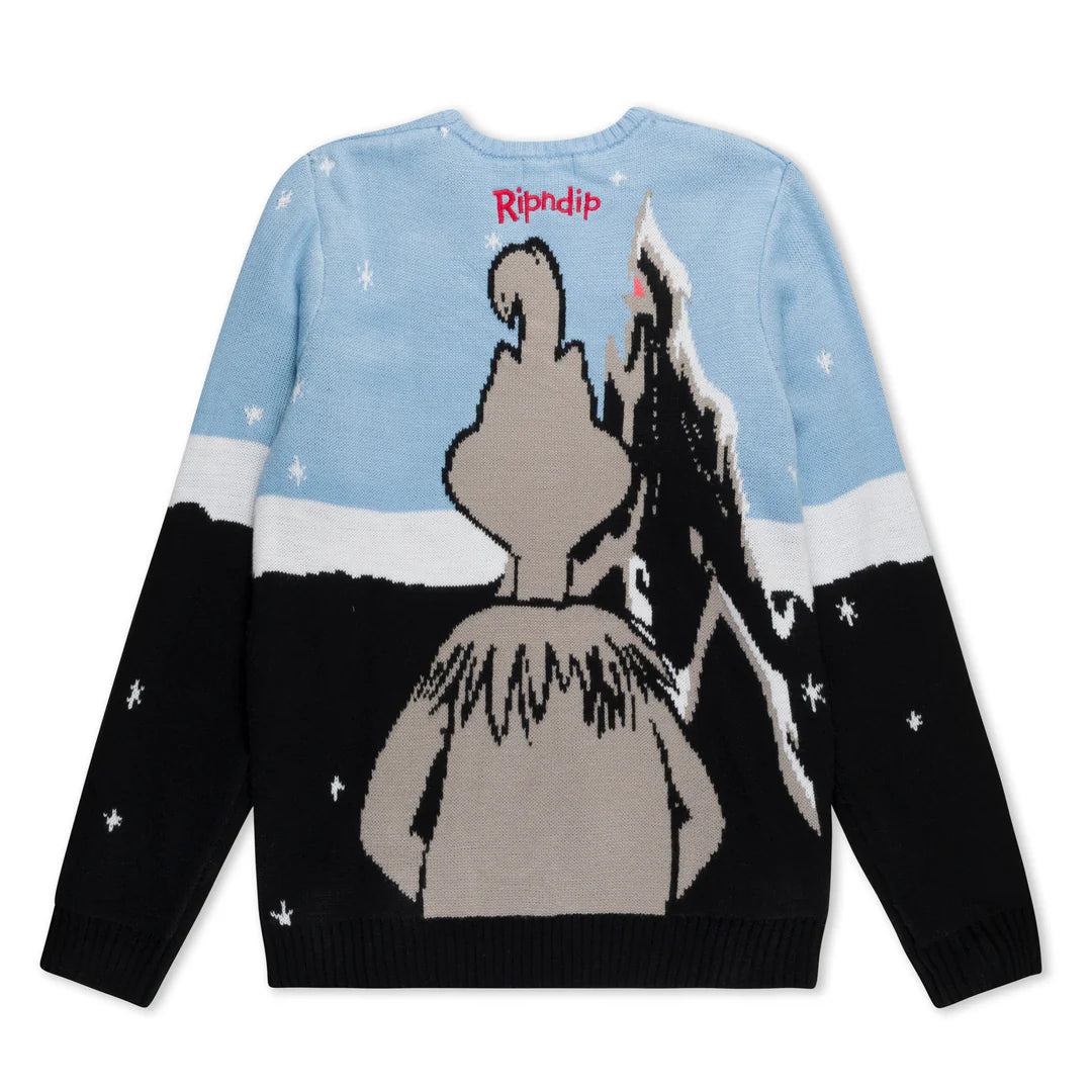 NUNCH FLIPPY KNITTY SWEATER (BLACK)