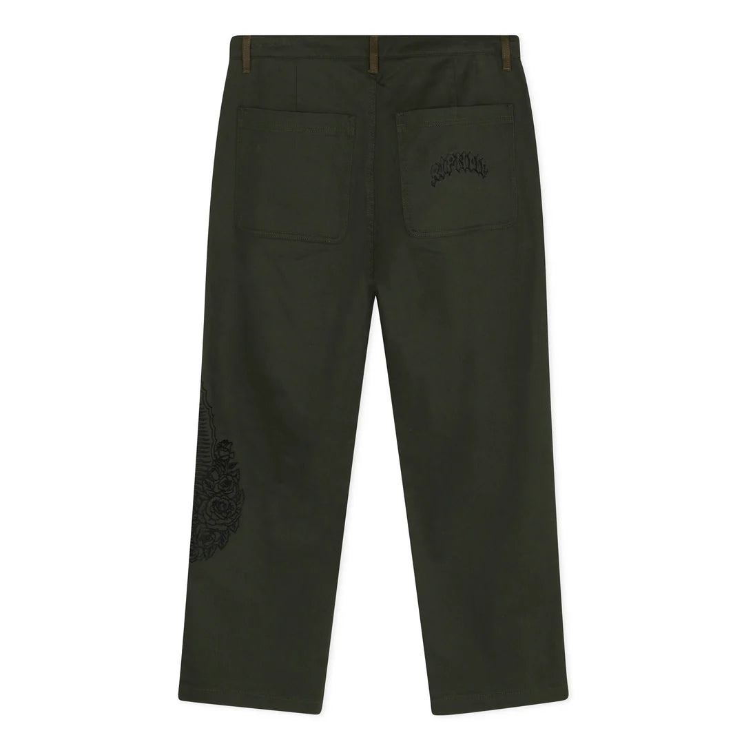 MOTHER NERM TWILL PANTS (DARK OLIVE)