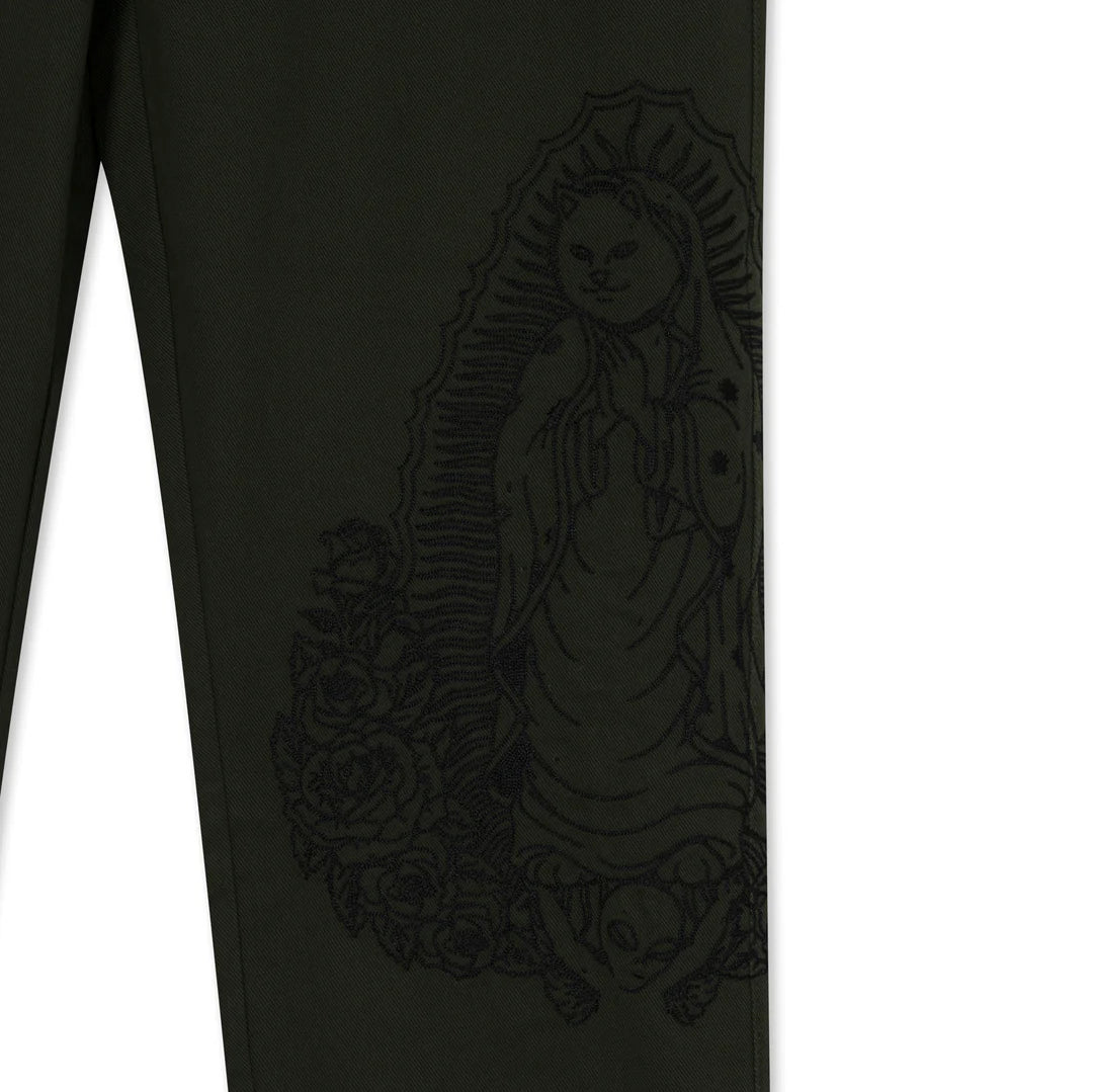 MOTHER NERM TWILL PANTS (DARK OLIVE)
