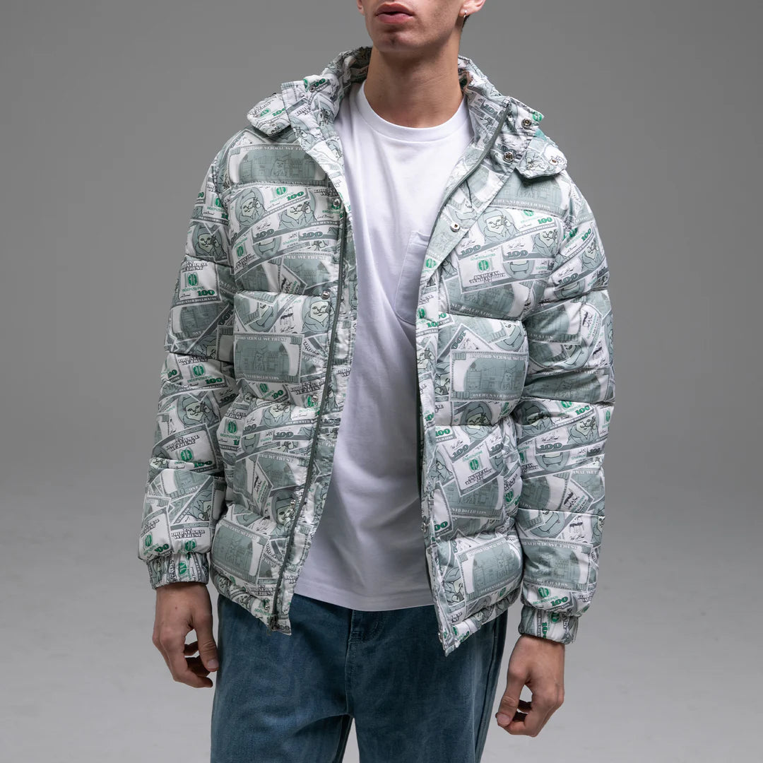 MONEYBAG PUFFER JACKET (OLIVE)