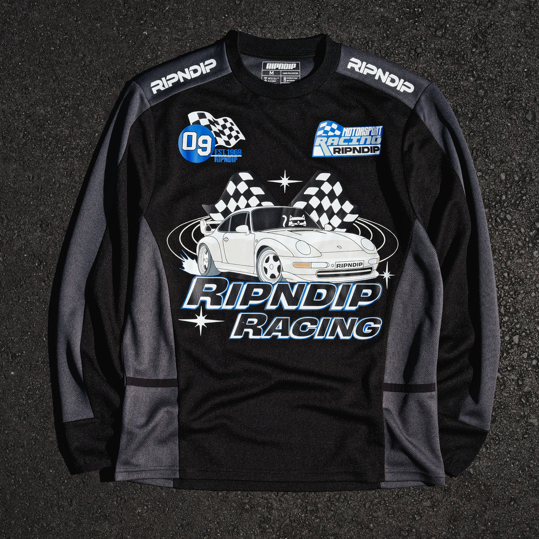 RIPNRACE LONG SLEEVE JERSEY (BLACK/CHARCOAL)