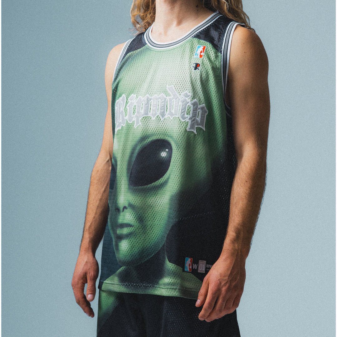 We Come In Peace Basketball Jersey (Black)
