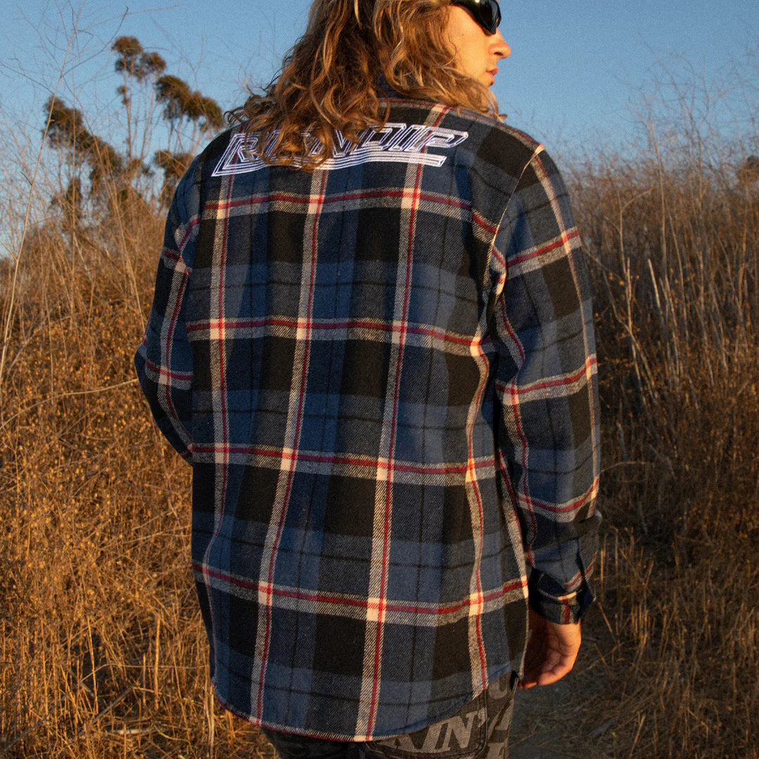 ROBO BUTTON UP FLANNEL (NAVY)