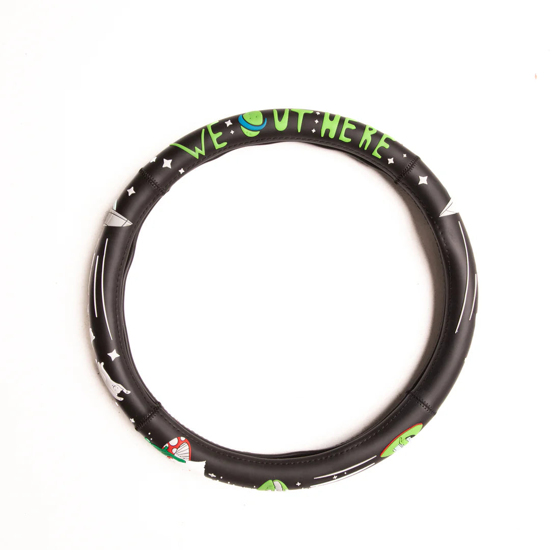 We Out Here Steering Wheel Cover (Black)