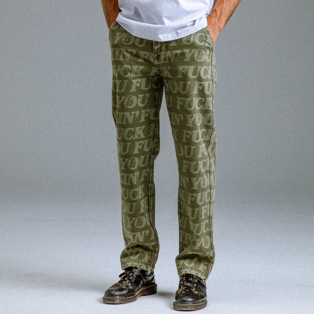 F.U.F.F WASHED DENIM PANTS