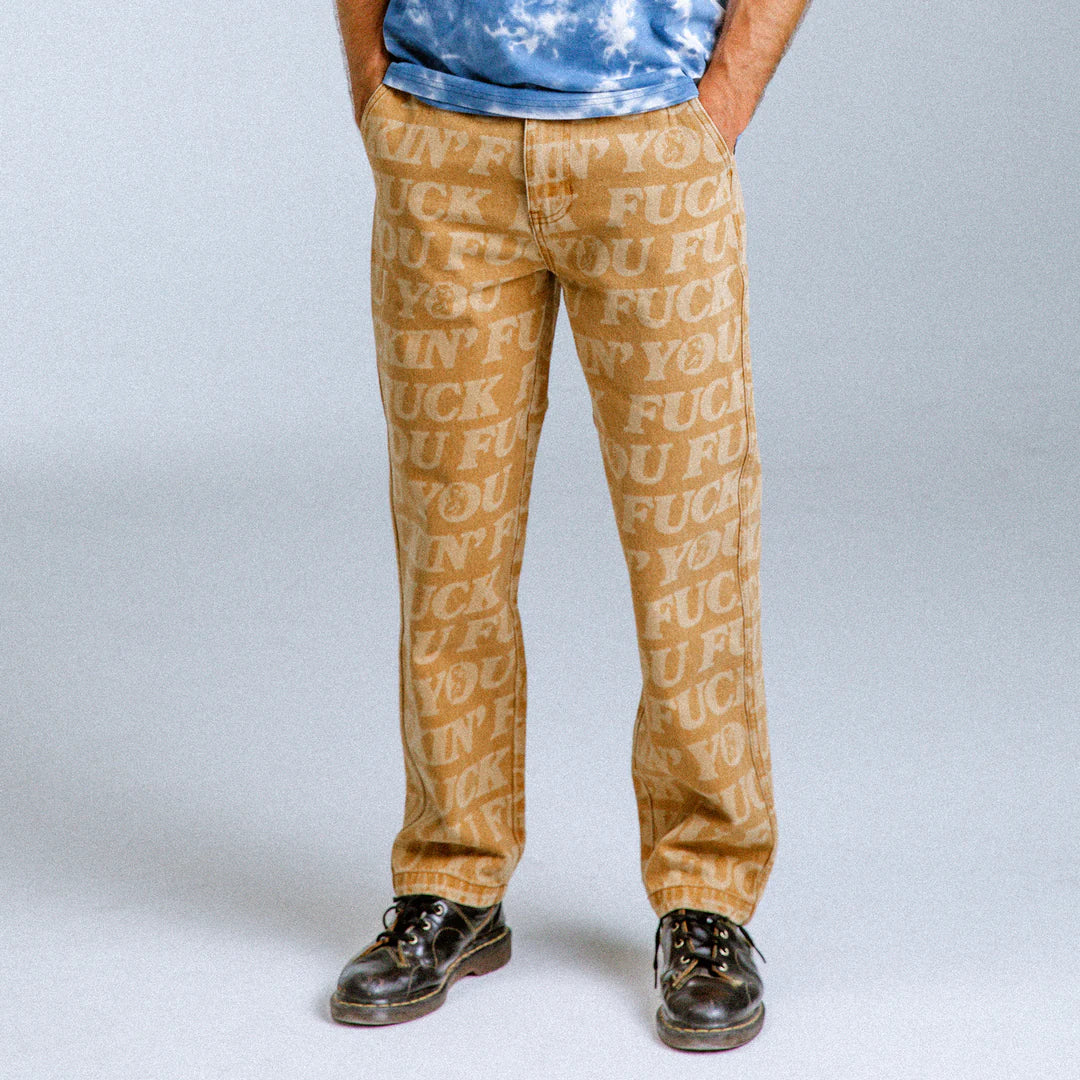 F.U.F.F WASHED DENIM PANTS