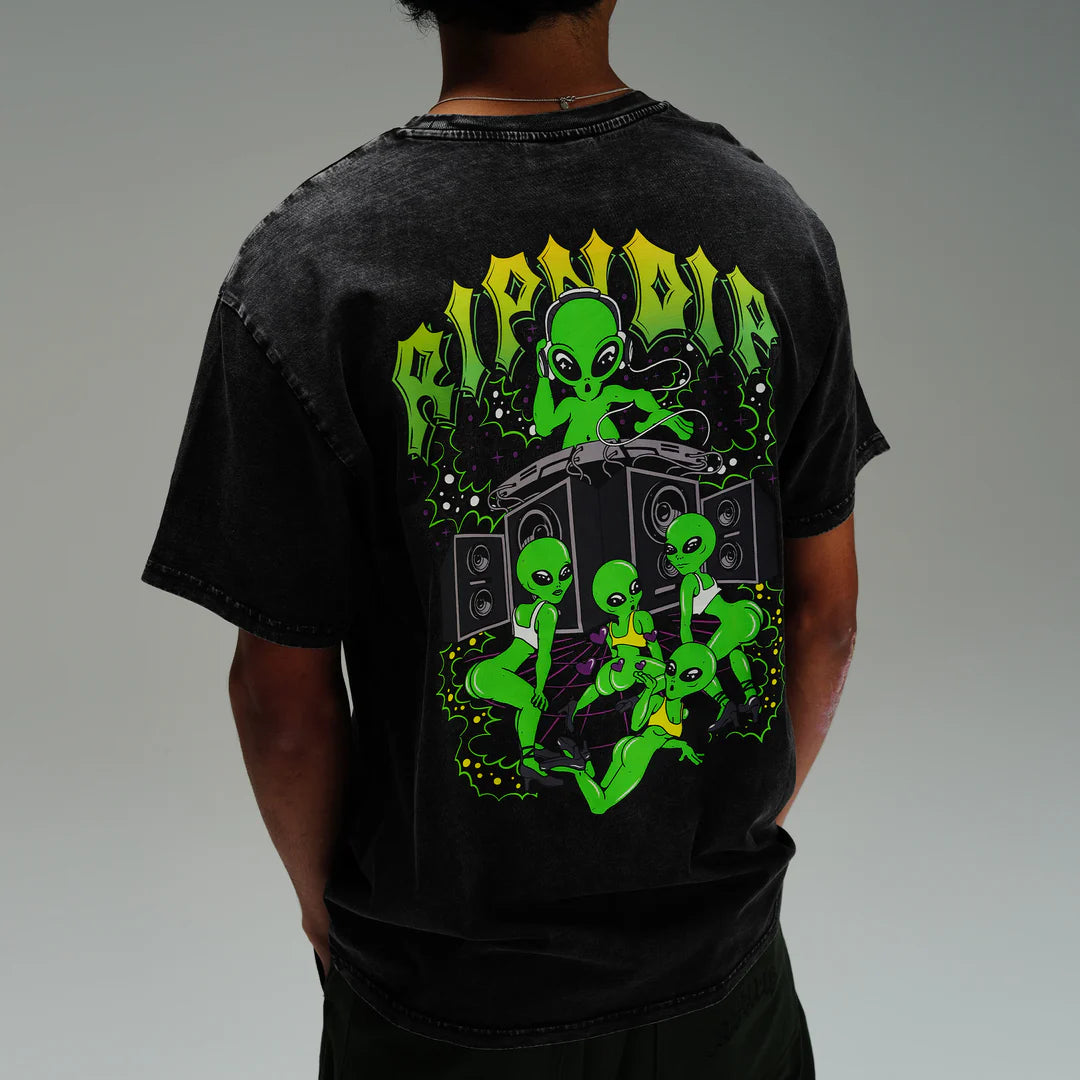 Galactic Dance Floor Tee (Black Mineral Wash)