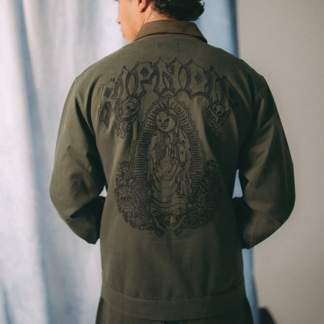 MOTHER NERM TWILL WORK JACKET (DARK OLIVE)