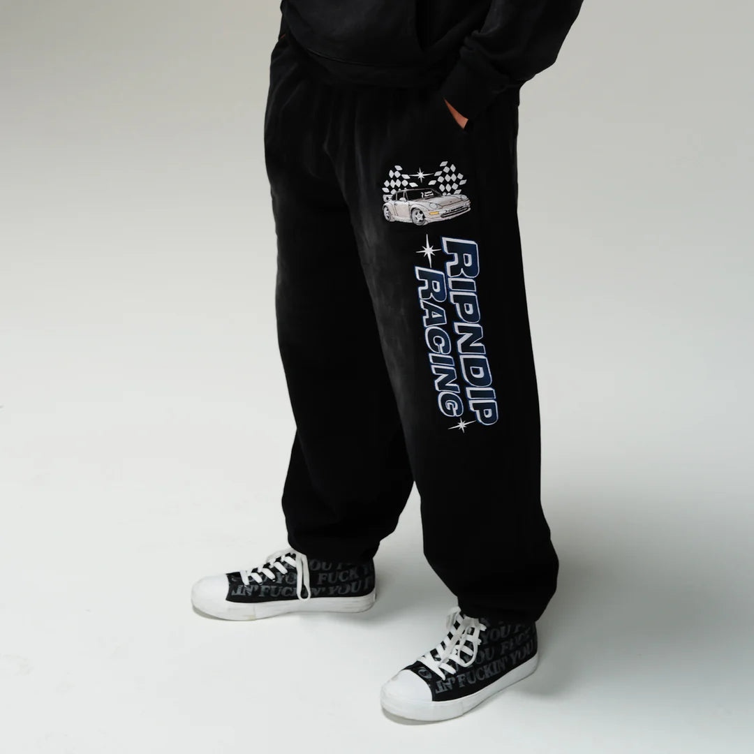 RIPNRACE SWEATPANTS (BLACK FADE WASH)