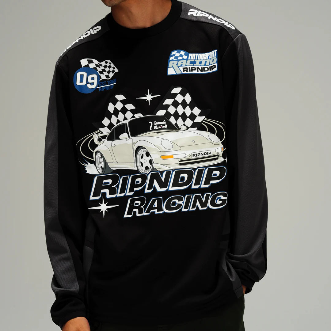 RIPNRACE LONG SLEEVE JERSEY (BLACK/CHARCOAL)