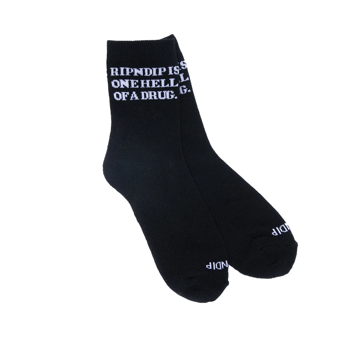 HELL OF A DRUG MID SOCKS (BLACK)