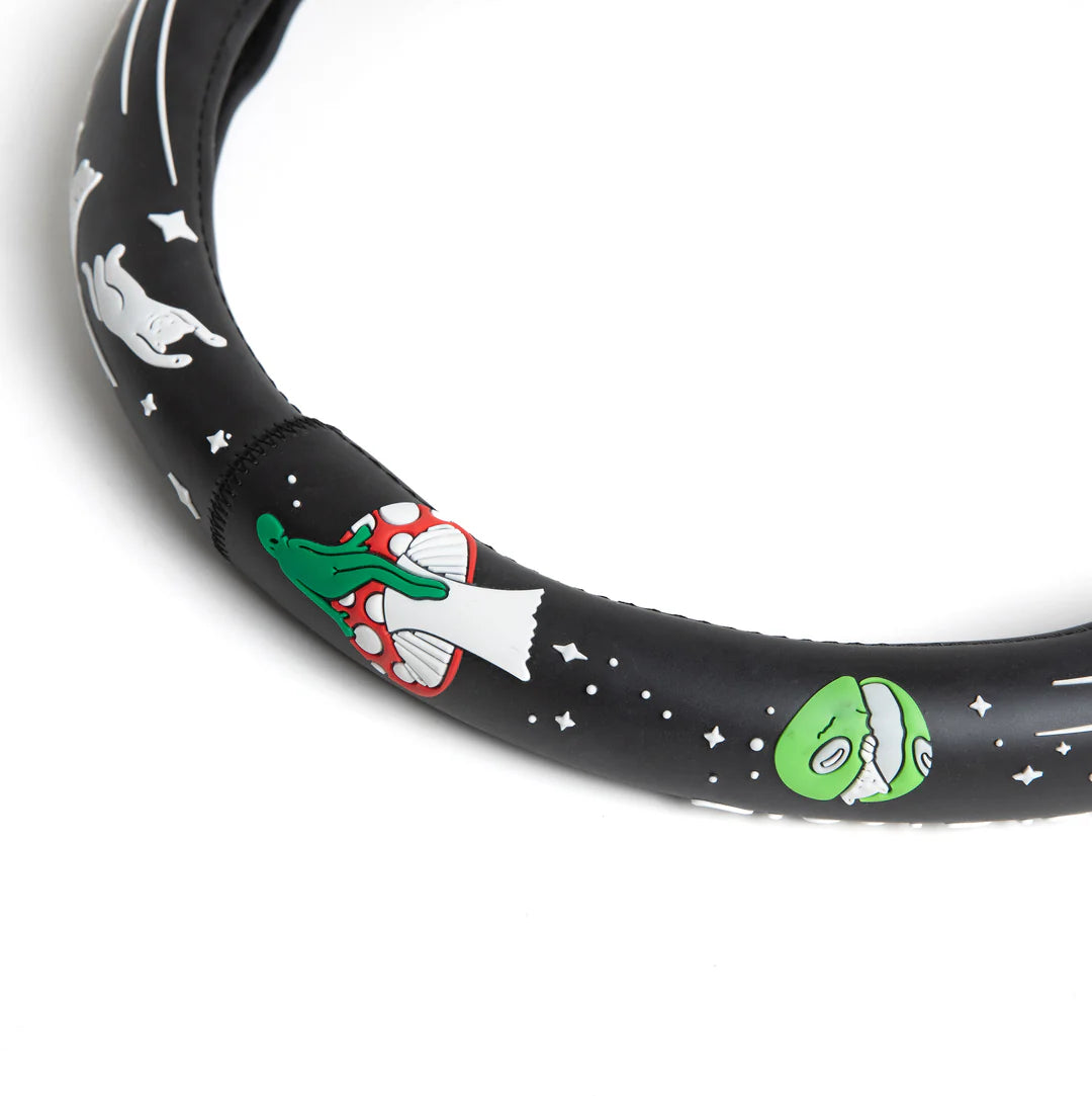 We Out Here Steering Wheel Cover (Black)