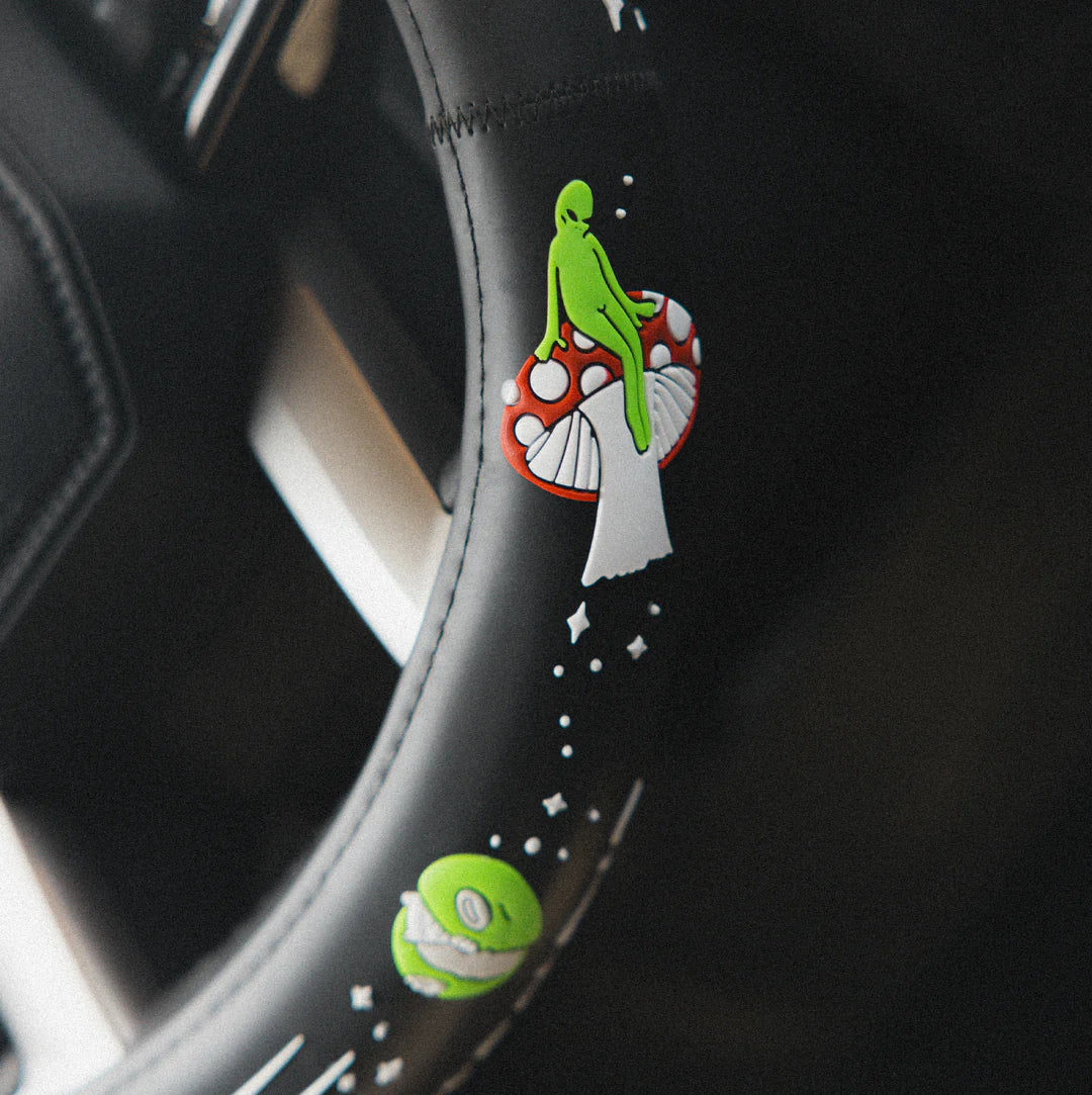 We Out Here Steering Wheel Cover (Black)