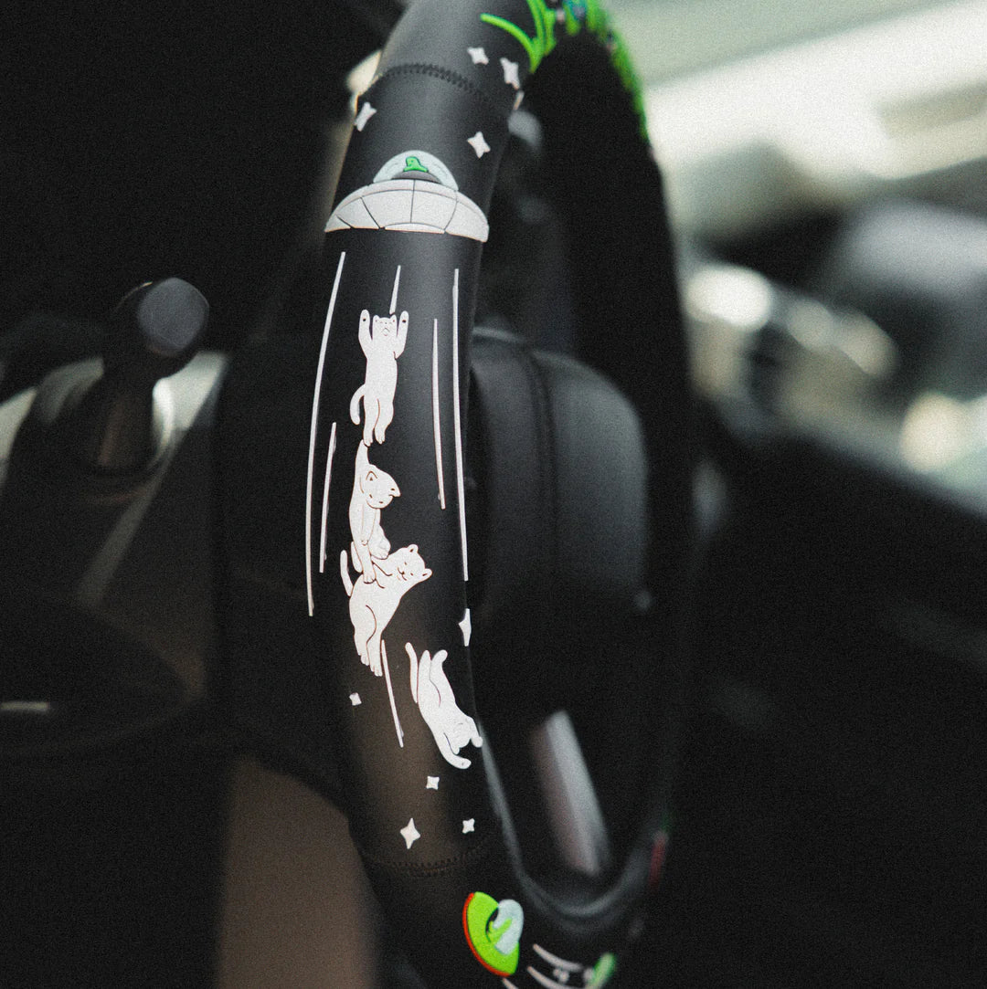 We Out Here Steering Wheel Cover (Black)