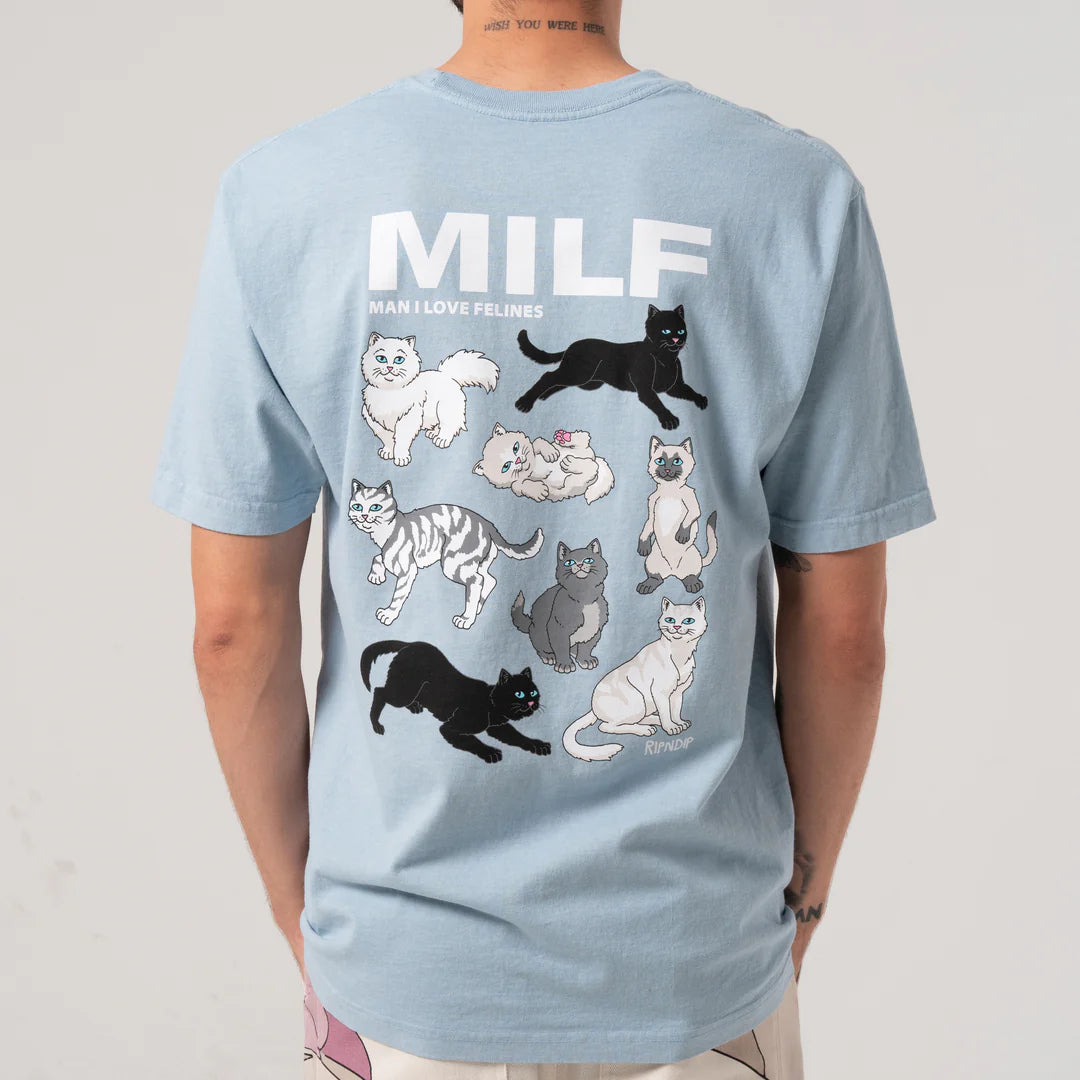Man I love Felines Tee (Powder Blue)
