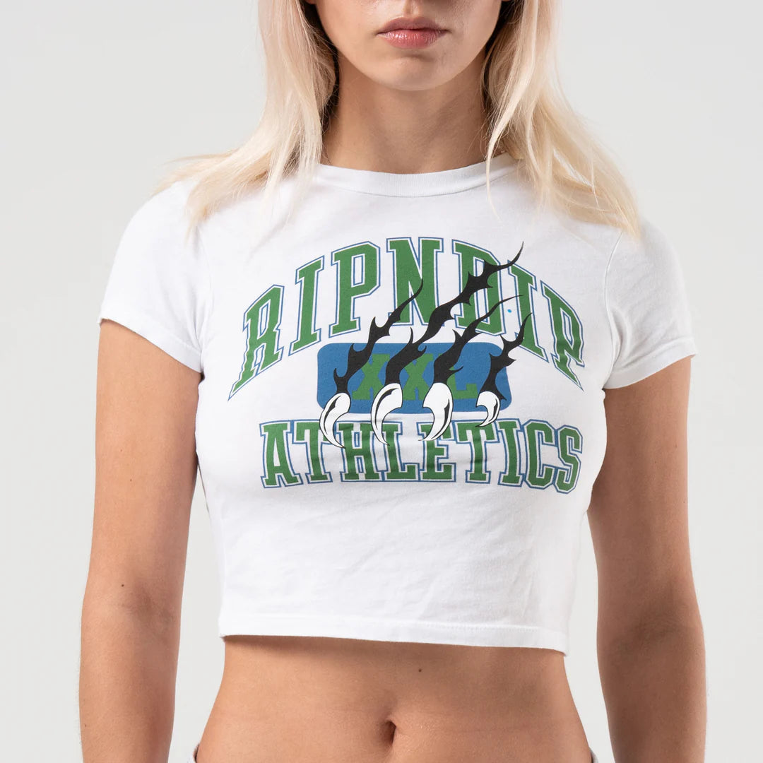 Ripndip Athletics Cropped Baby Tee (White)