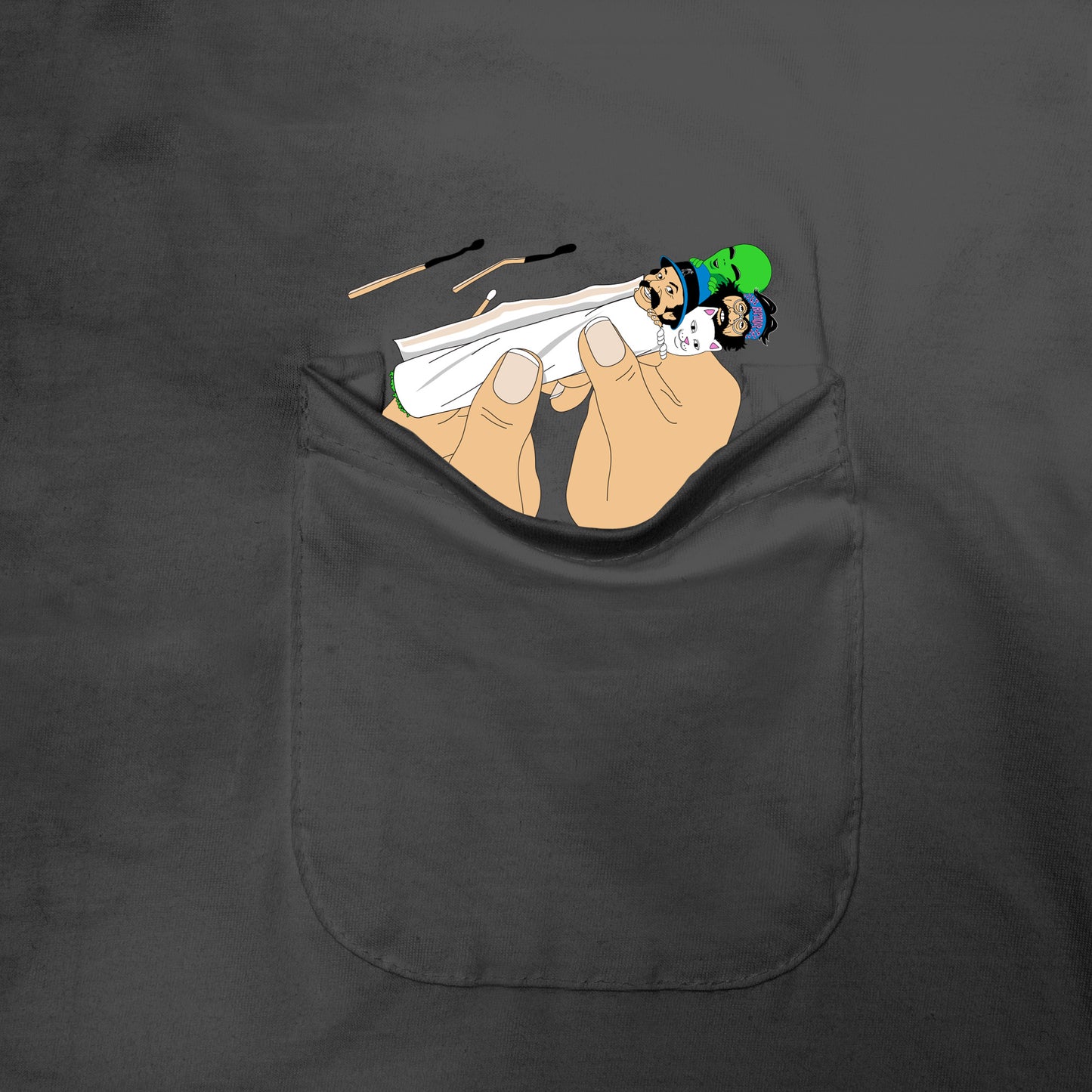 ROLL ME UP POCKET TEE (CHARCOAL)