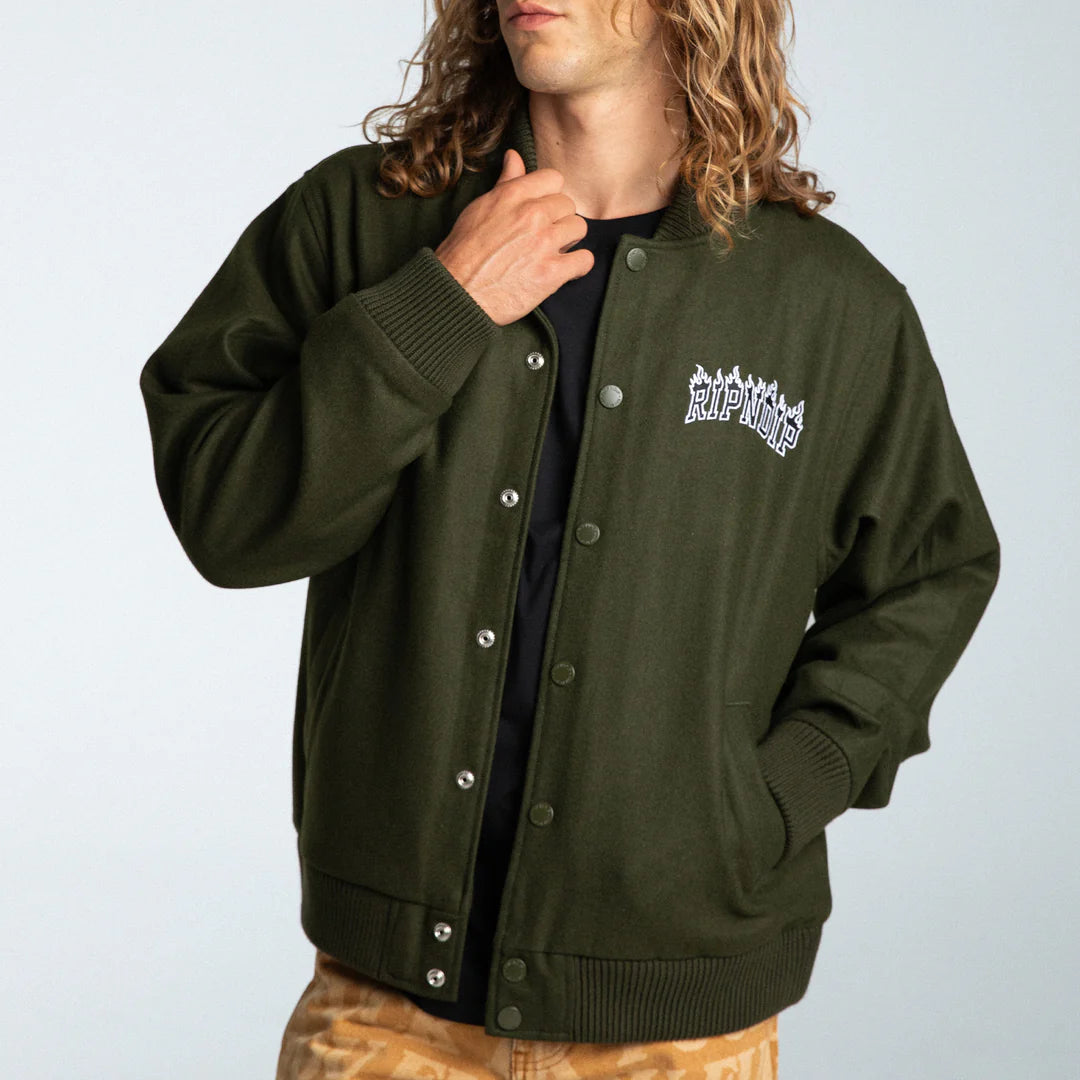 INFERNO VASRSITY JACKET (LIGHT FOREST)