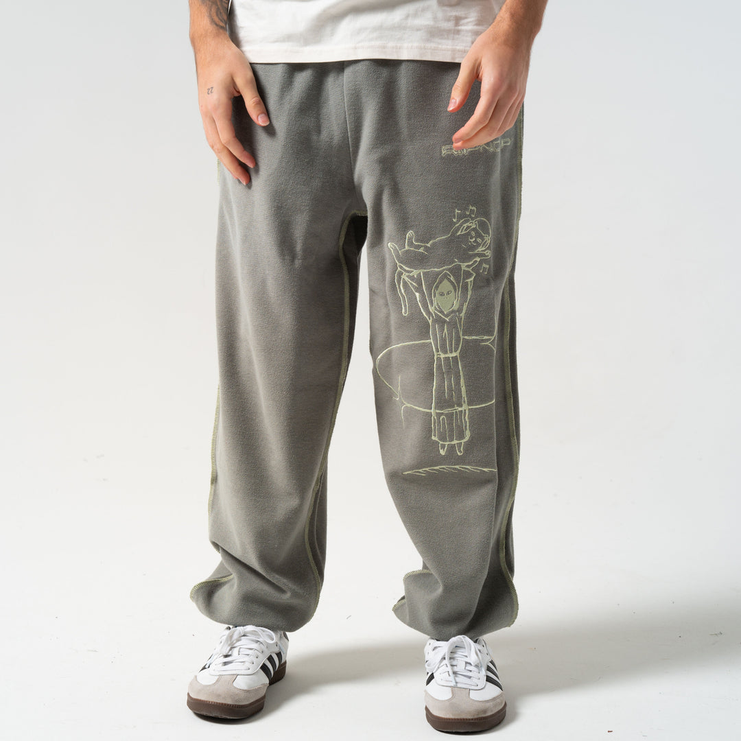 SATURN REVERSE STITCH SWEATPANTS (STEEL GREY)