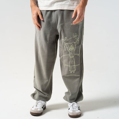 SATURN REVERSE STITCH SWEATPANTS (STEEL GREY)