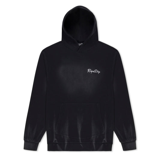 RIPNLIT HOODIE (BLACK VINTAGE WASH)