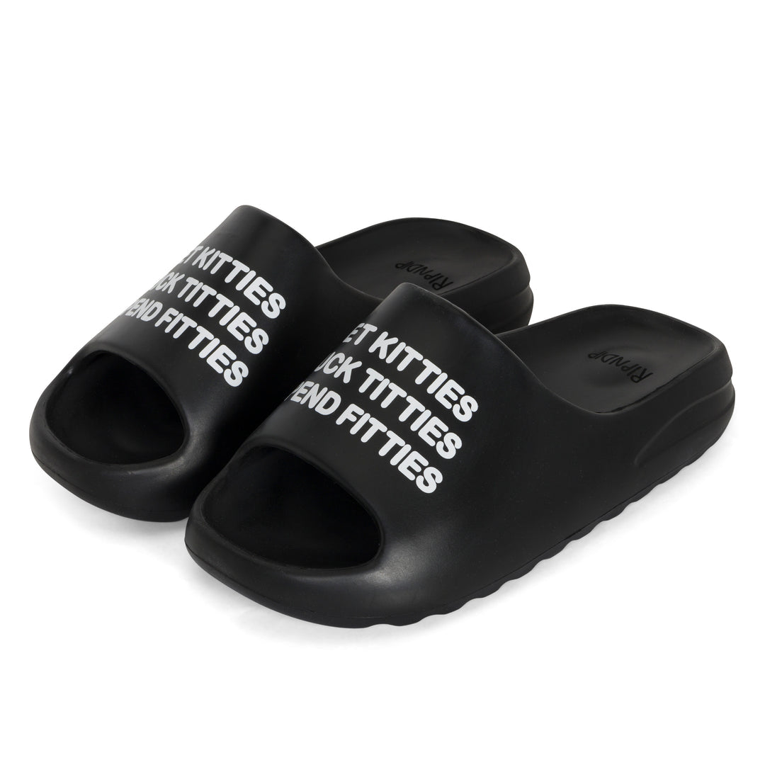 PET KITTIES CLOUD SLIDES (BLACK)