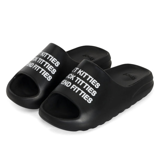 PET KITTIES CLOUD SLIDES (BLACK)