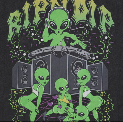 Galactic Dance Floor Tee (Black Mineral Wash)