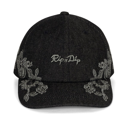 SPACE GARDEN DAD HAT (BLACK VINTAGE WASH)