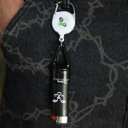 PUFF PUFF LIGHTER LEASH KEYCHAIN (BLACK)