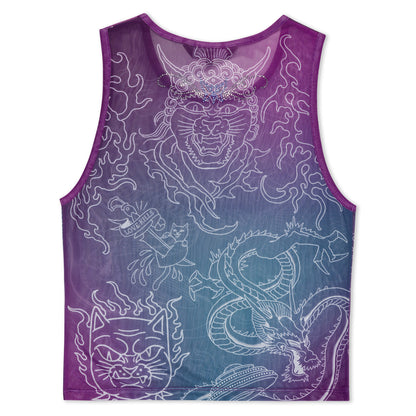 TRACE MESH CROPPED TANK (MULTI)