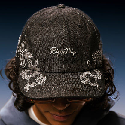 SPACE GARDEN DAD HAT (BLACK VINTAGE WASH)