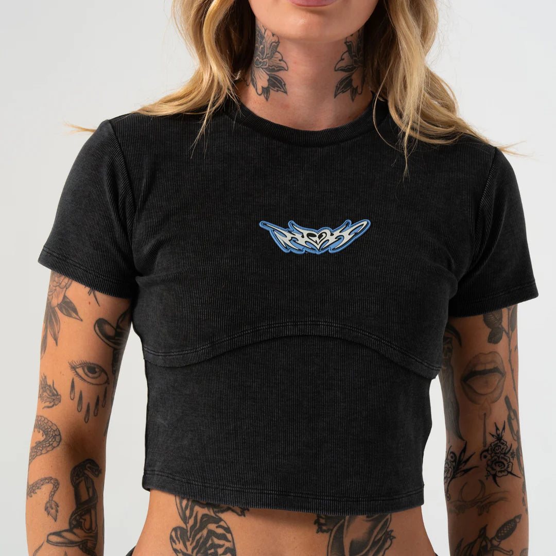 DND Cropped Baby Tee (Black Vintage)