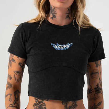 DND Cropped Baby Tee (Black Vintage)