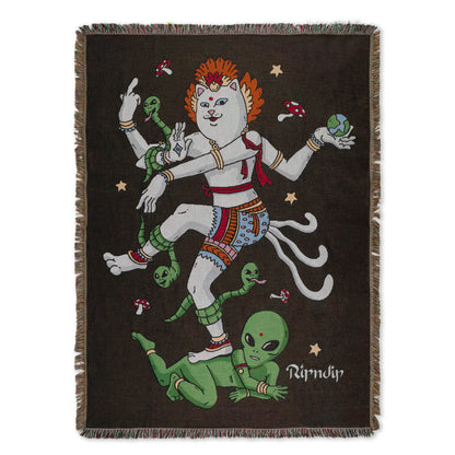 ALIEN WHISPERER WOVEN BLANKET (BLACK)