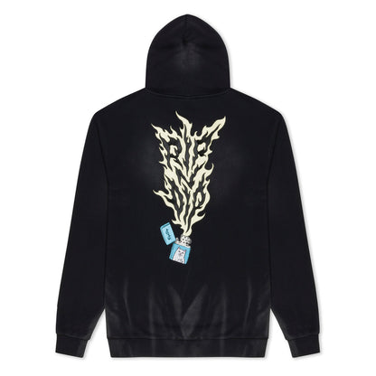 RIPNLIT HOODIE (BLACK VINTAGE WASH)