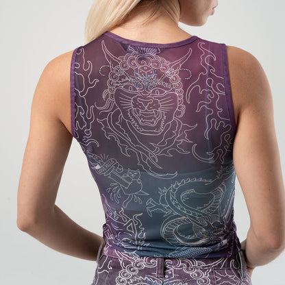 TRACE MESH CROPPED TANK (MULTI)
