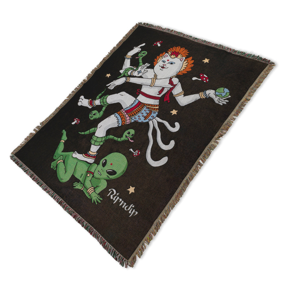 ALIEN WHISPERER WOVEN BLANKET (BLACK)