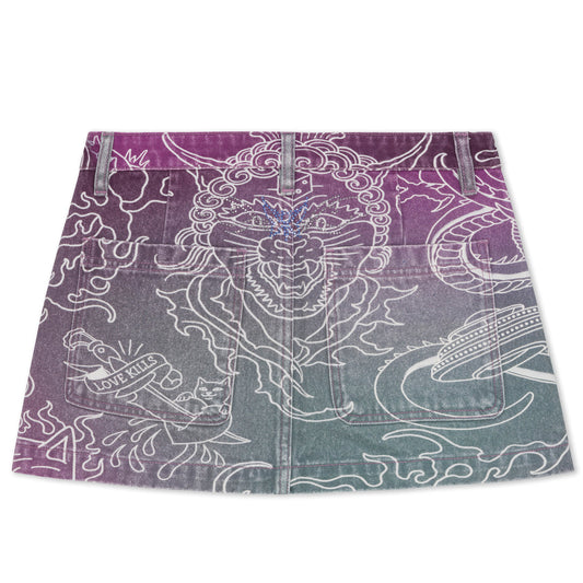 TRACE DENIM SKIRT (MULTI)