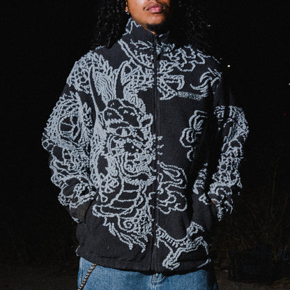 HAKU REVERSIBLE JACKET (BLACK / CHARCOAL)