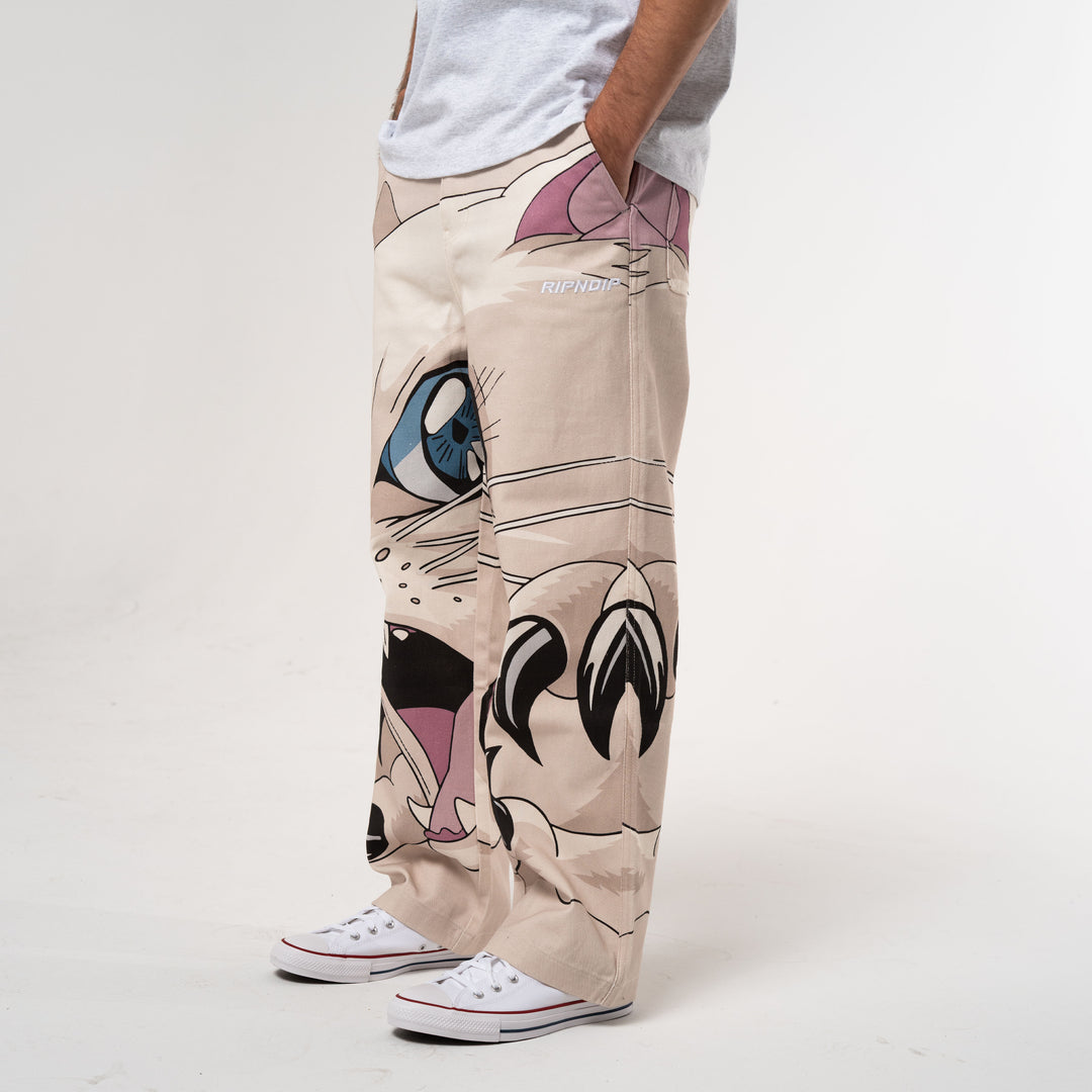 METAL CLAW WIDE LEG PANTS (BONE)