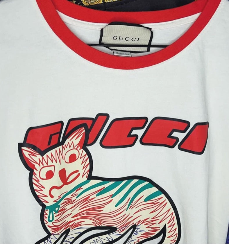 GUCCI DISTRESSED CAT TEE