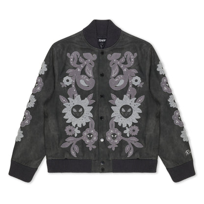 SPACE GARDEN VARSITY JACKET (BLACK